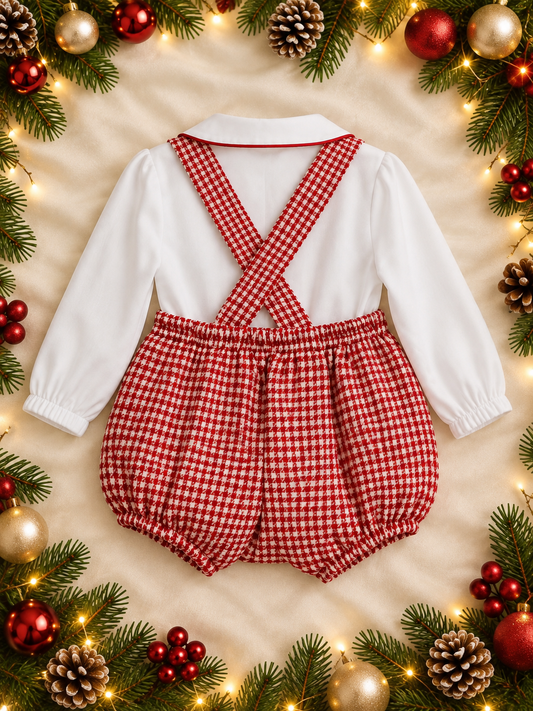 Clyde Boys' Red Check Dungaree Set | Autumn/Winter Edit