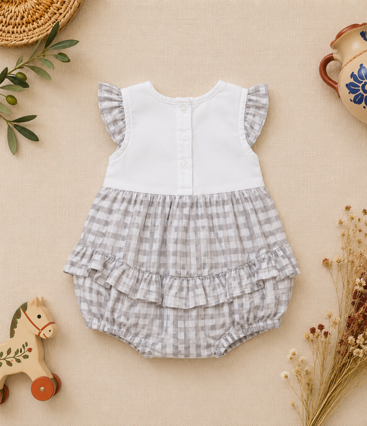 Esmeralda Gingham Romper | Baby Girl Romper