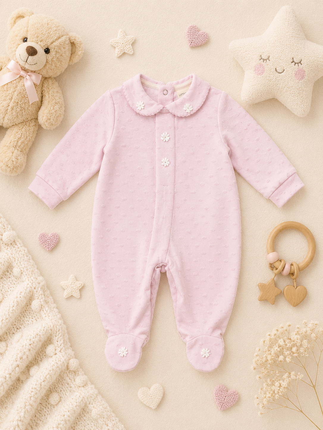 Alma Peter Pan Collar Sleepsuit | Baby Girl