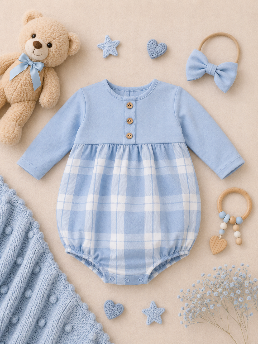 Cruz Jersey Check Romper | Baby Boy