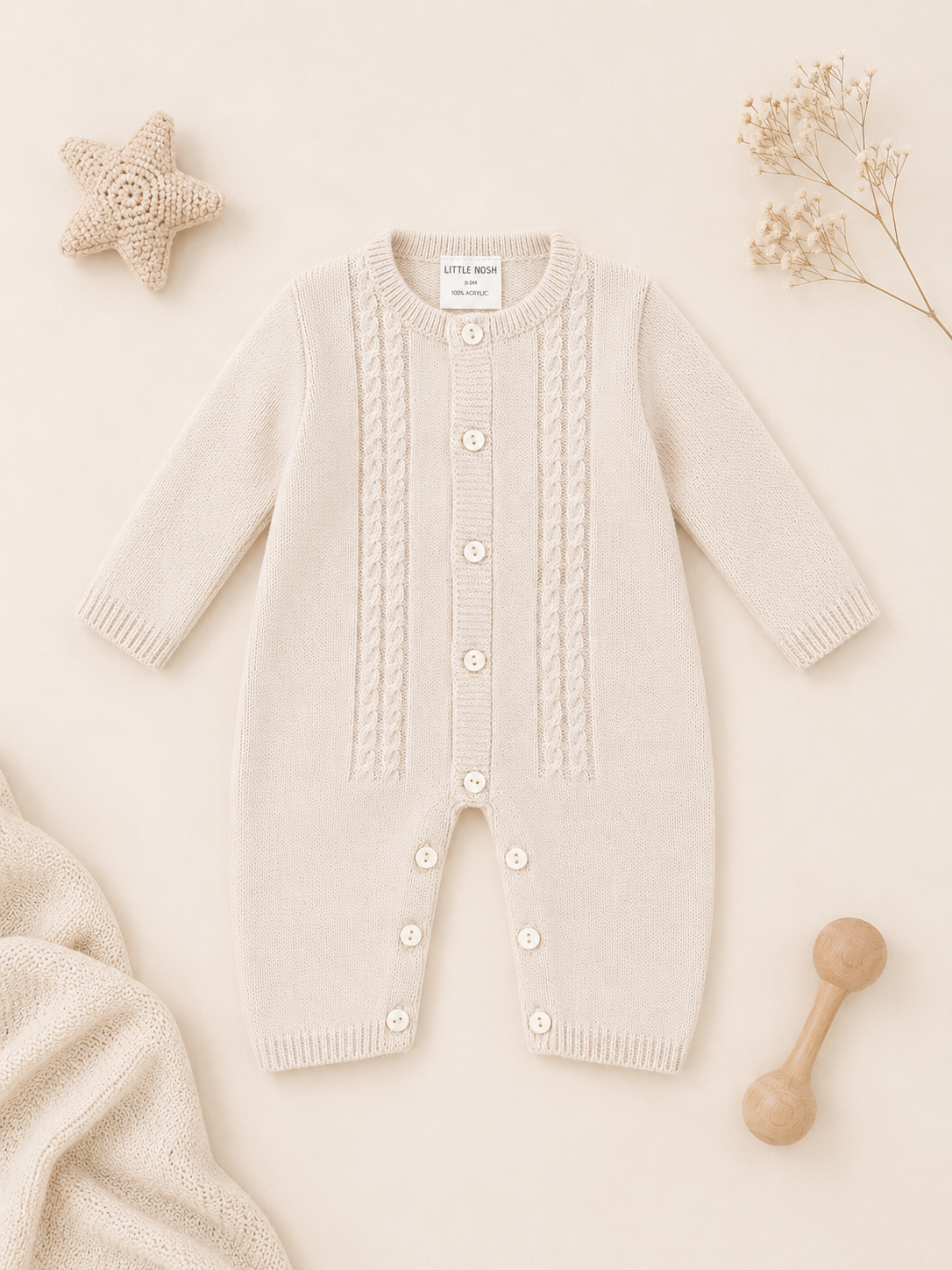 Dante Cable Knit Babygrow | Baby Unisex
