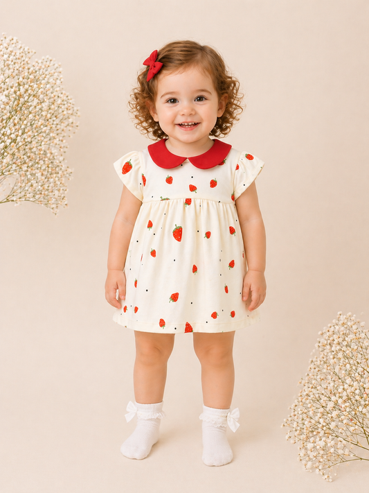Strawberry Dress | Baby Girl Cotton Summer Dress