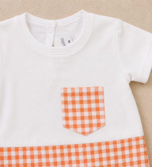 Andy Gingham Romper | Baby Boy Romper
