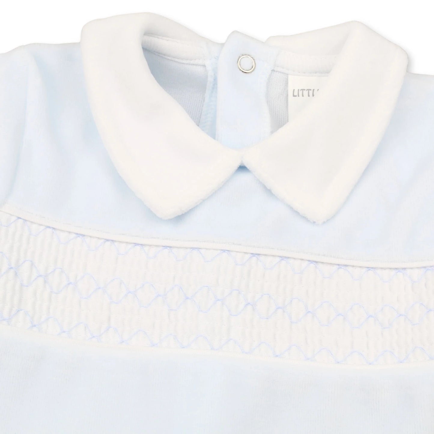 Hugo Smocked Velour Sleepsuit | Baby Boy