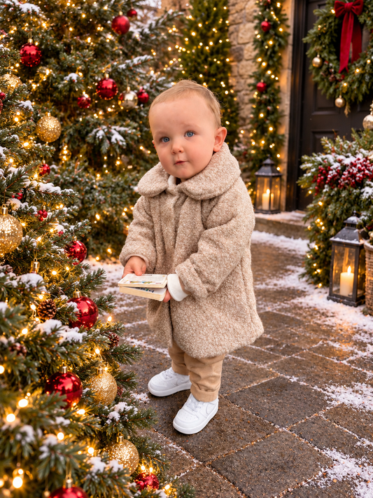 Luca Boys Beige Bouclé Jacket | Autumn/Winter Edit