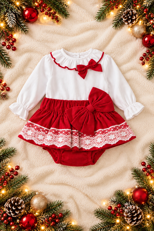 Eve Girls' Red & Cream Jam Pants Set | Autumn/Winter Edit