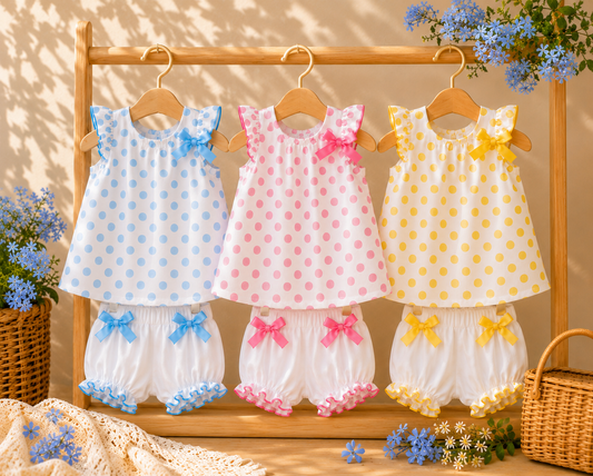 Mollié Girls Spotty Top & Bloomer Set