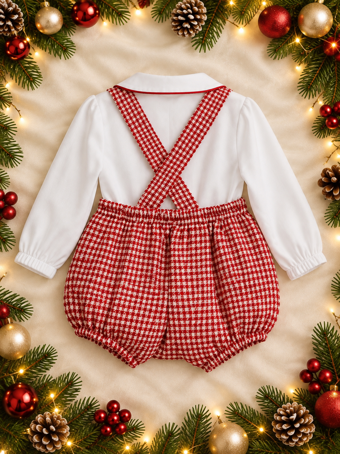 Clyde Boys' Red Check Dungaree Set | Autumn/Winter Edit