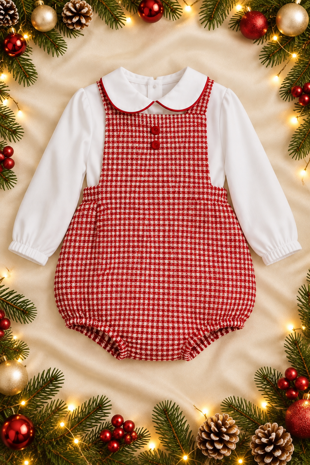 Clyde Boys' Red Check Dungaree Set | Autumn/Winter Edit