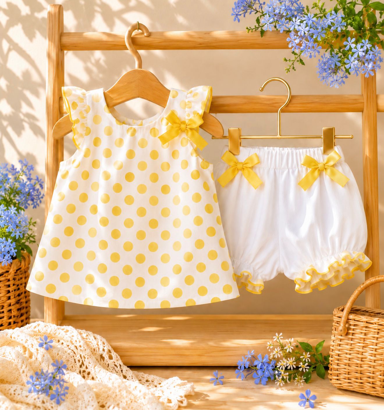 Mollié Girls Spotty Top & Bloomer Set