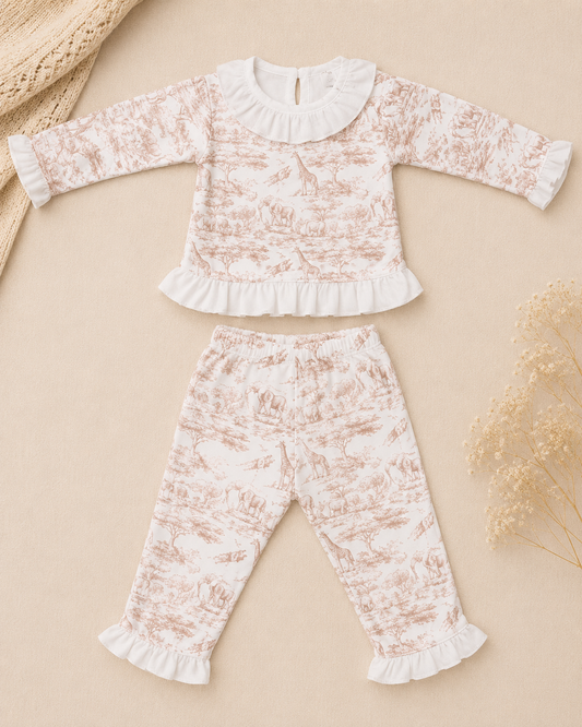 Alice Pyjama Set with Frills | Safari Collection