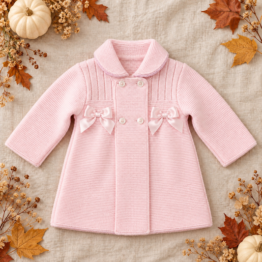 Alaya Girls' Pink Knitted Coat | Autumn/Winter Edit