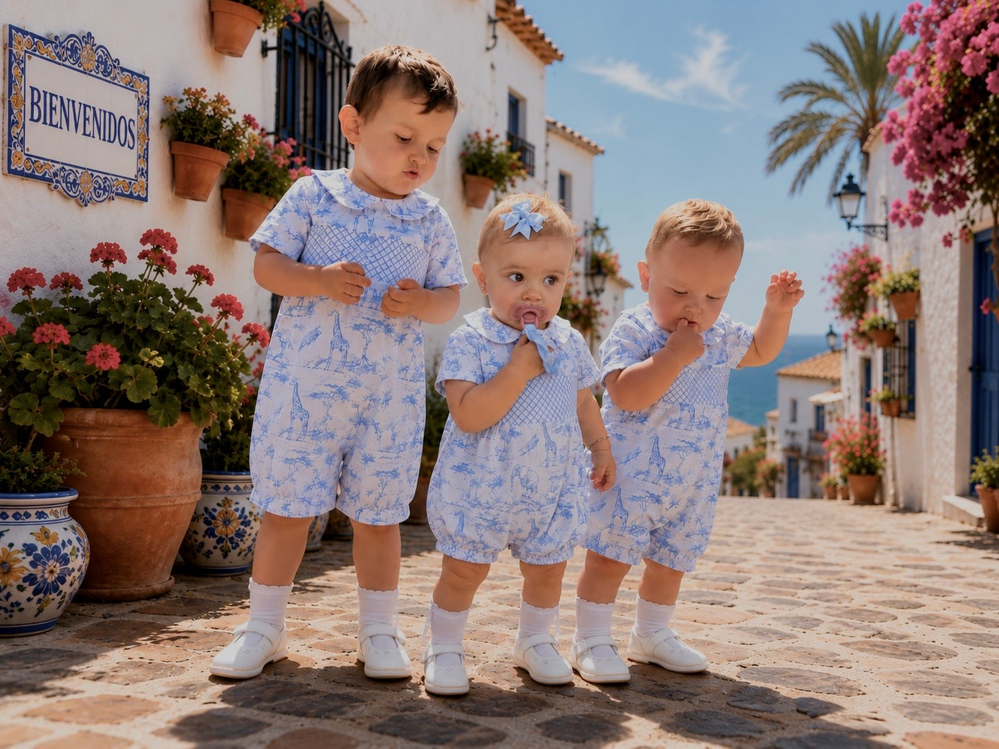 Gio Unisex Smocked Romper | Baby/Toddler Boy & Girl