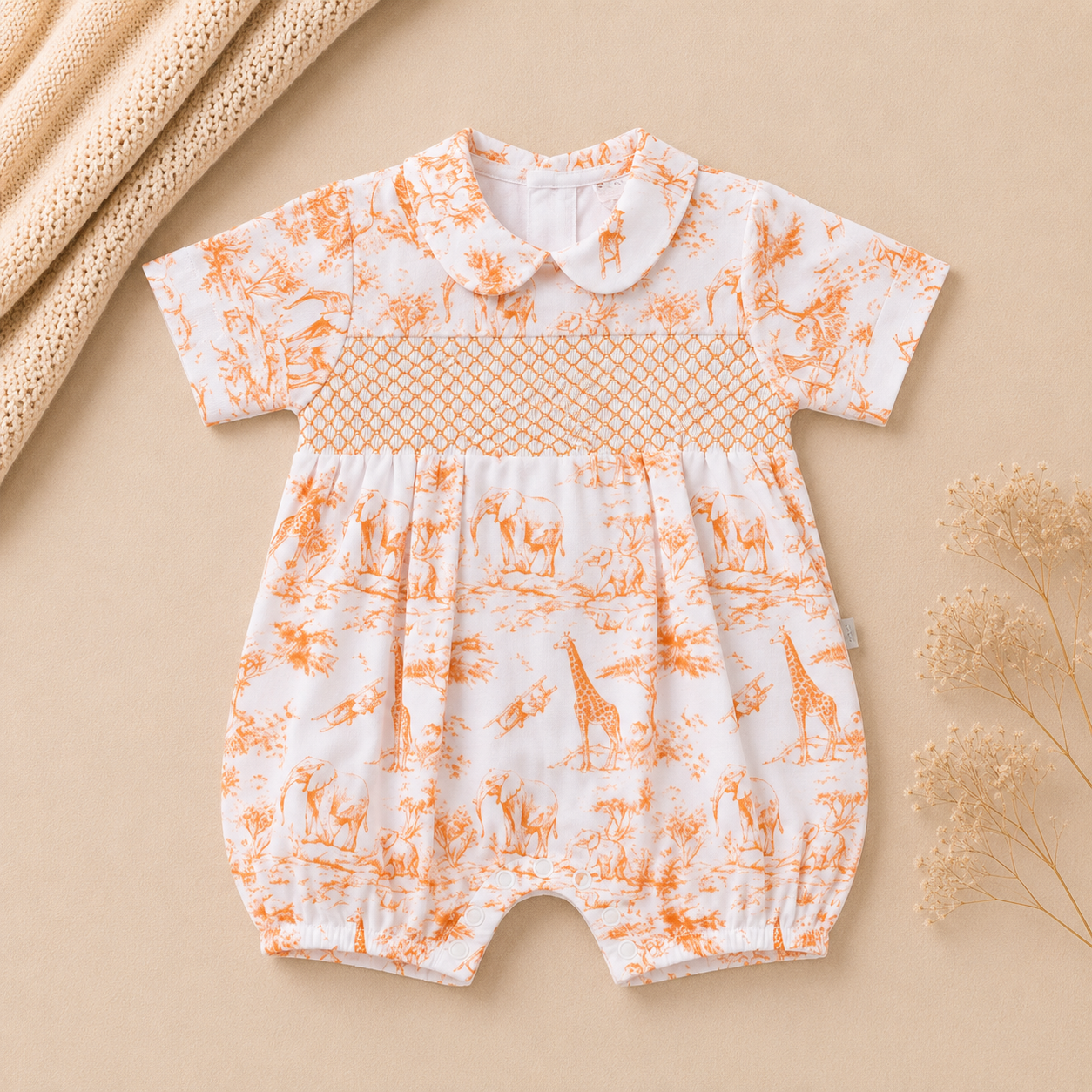 Gio Unisex Smocked Romper | Baby/Toddler Boy & Girl