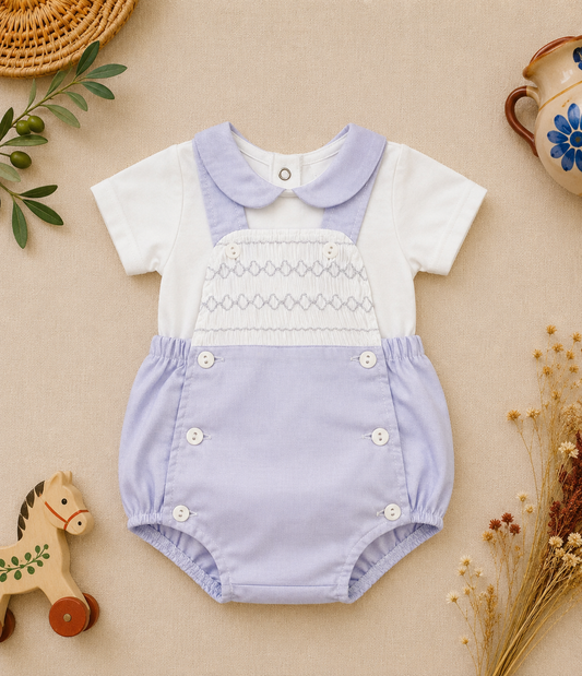 Evander Smocked Dungaree Romper Set | Toddler/Baby Boy Dungaree Set