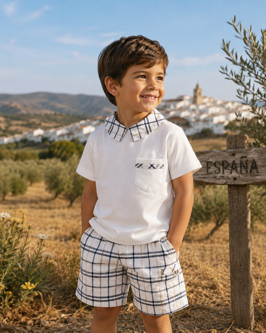 Clifford Checked Polo Shirt & Shorts Set | Boys' Summer Set