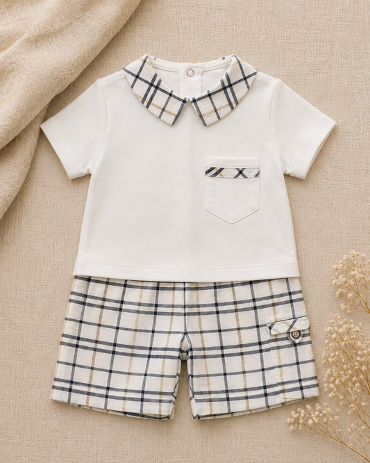 Clifford Checked Polo Shirt & Shorts Set | Boys' Summer Set