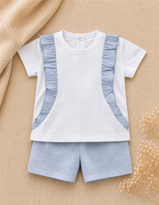 Bronte Striped T-Shirt & Shorts Set | Girls' Summer Set