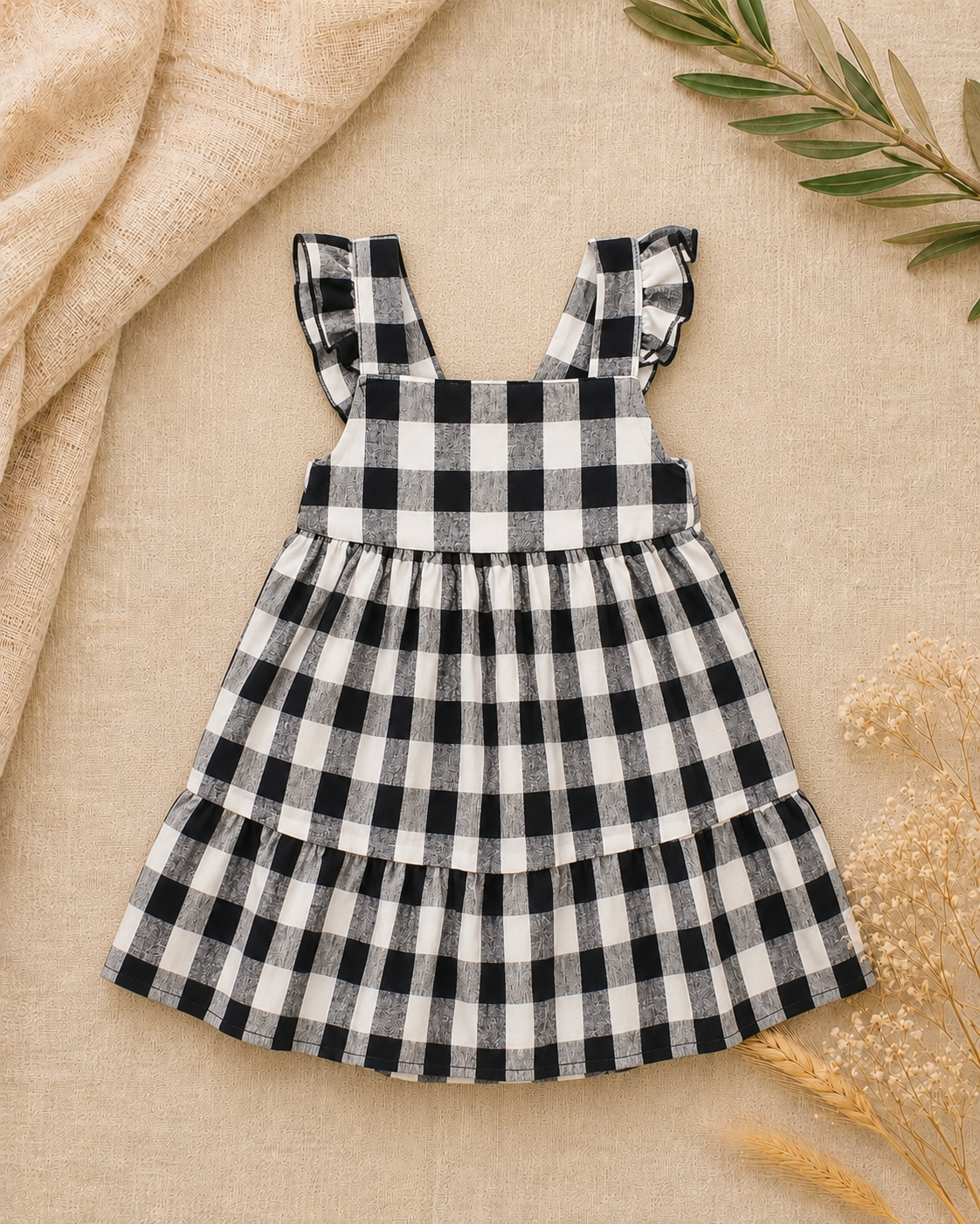 Liviana Navy Gingham Dress | Girls' Summer Dress