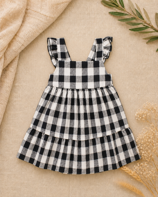 Liviana Navy Gingham Dress | Girls' Summer Dress