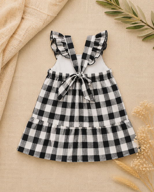 Liviana Navy Gingham Dress | Girls' Summer Dress