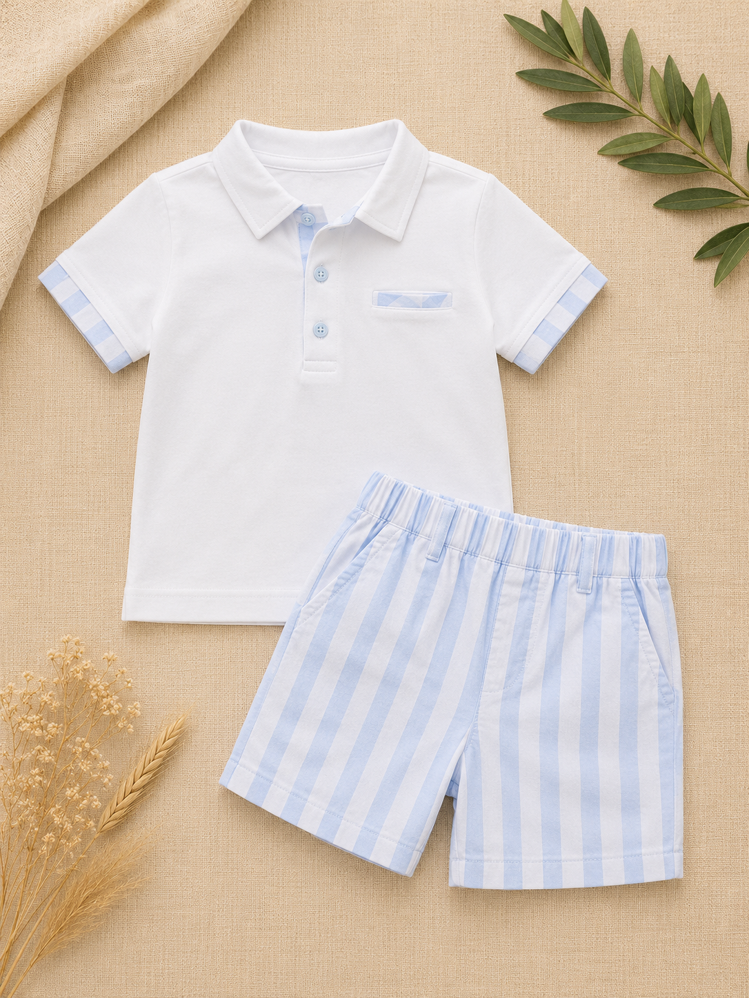 Ethan Striped Polo Shirt & Shorts Set | Boys' Summer Set