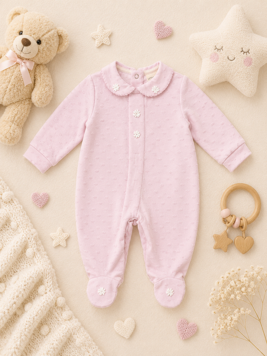 Alma Peter Pan Collar Sleepsuit | Baby Girl