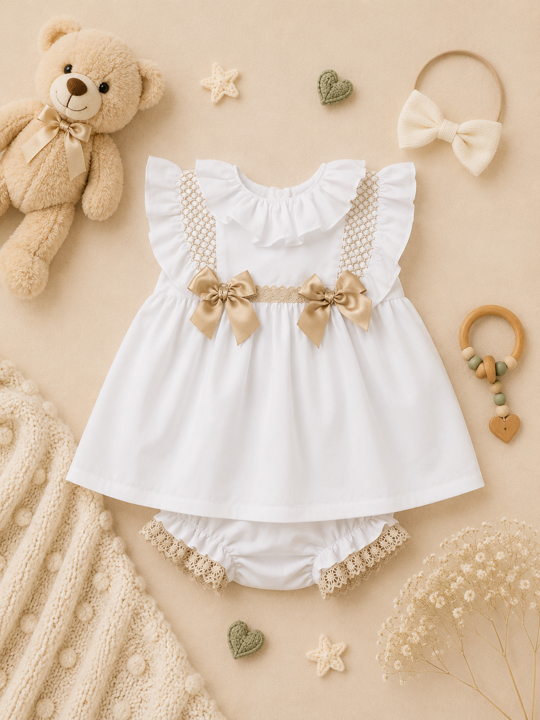 Mauve Smocked Dress with Bloomers | Toddler & Girls