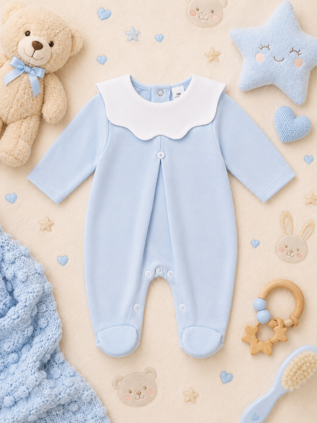 Carlos Cotton Sleepsuit | Baby Boy