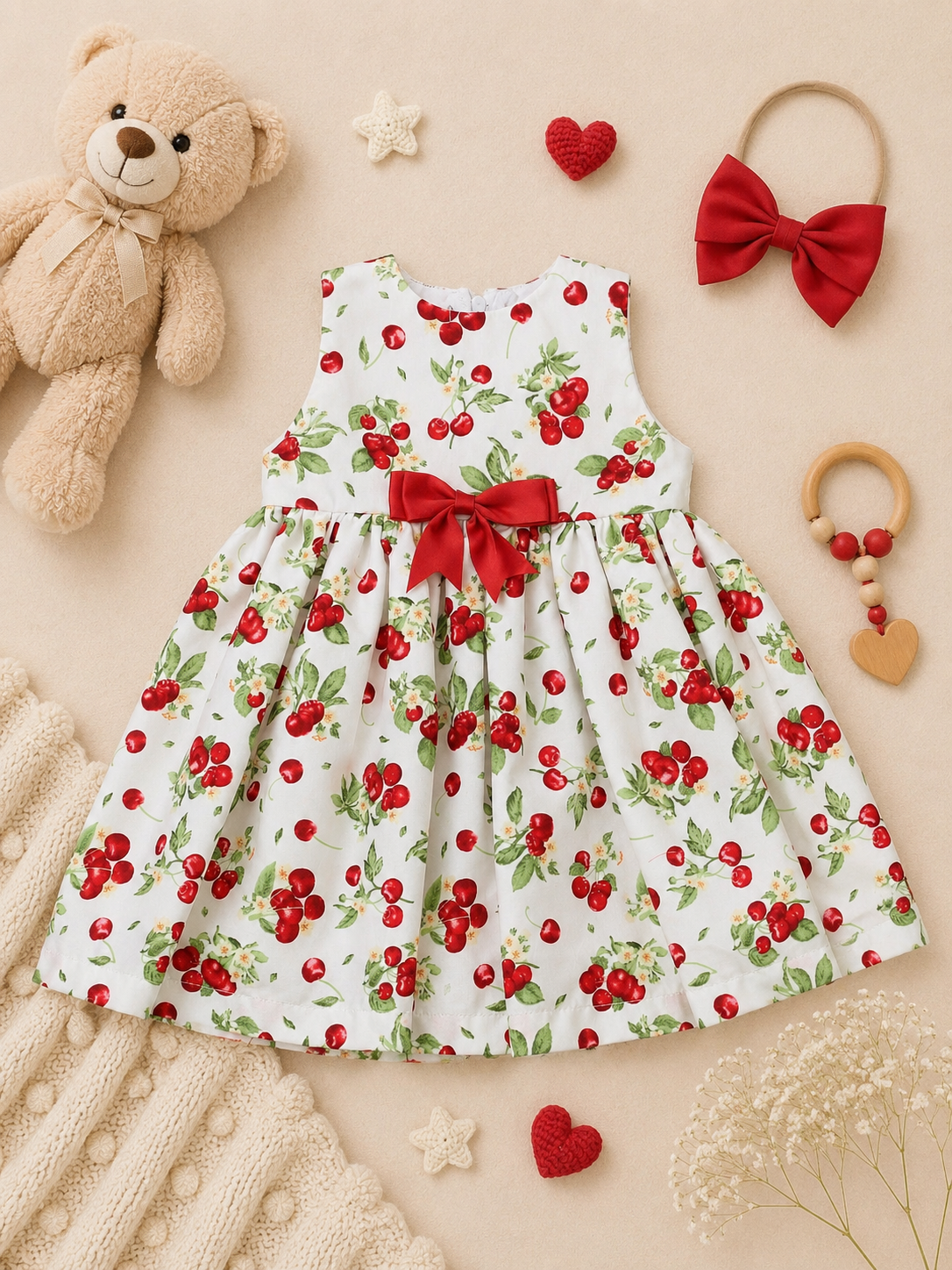 Flora Cherry Print Dress | Toddler & Older Girl