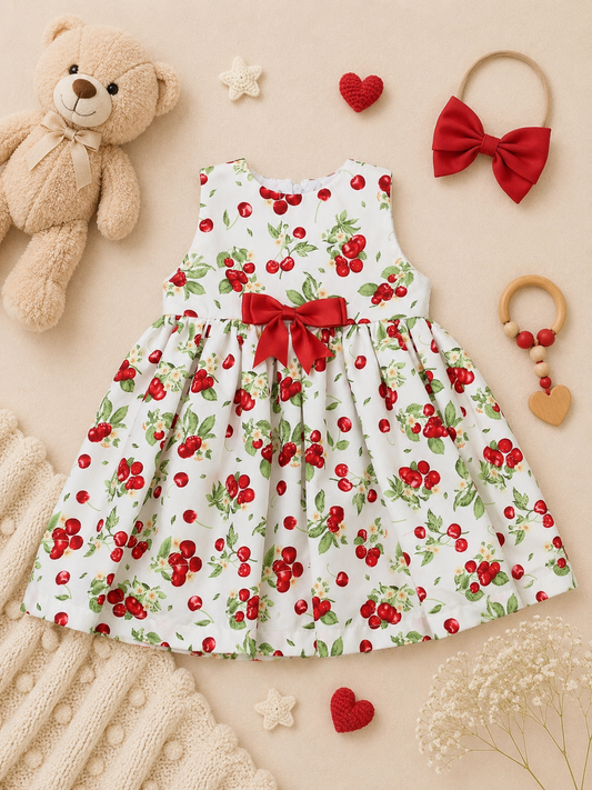 Flora Cherry Print Dress | Toddler & Older Girl