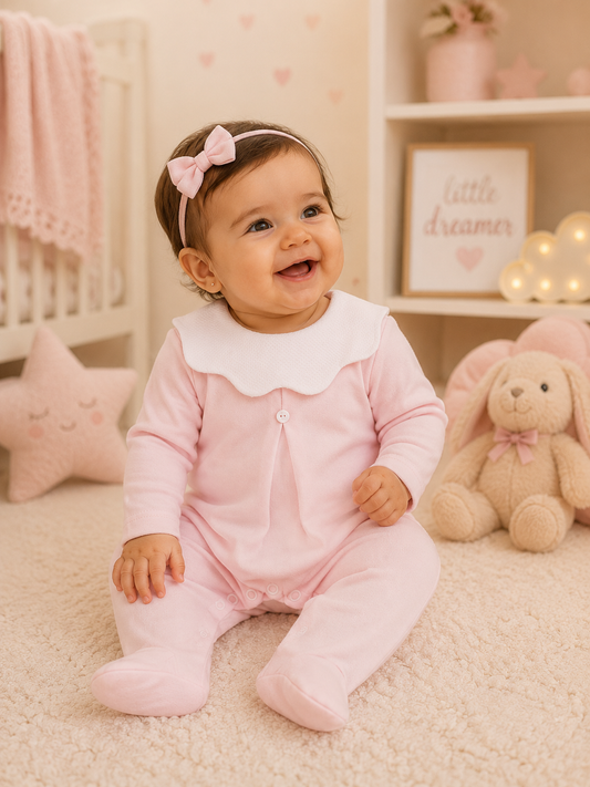 Lucia Cotton Sleepsuit | Baby Girl