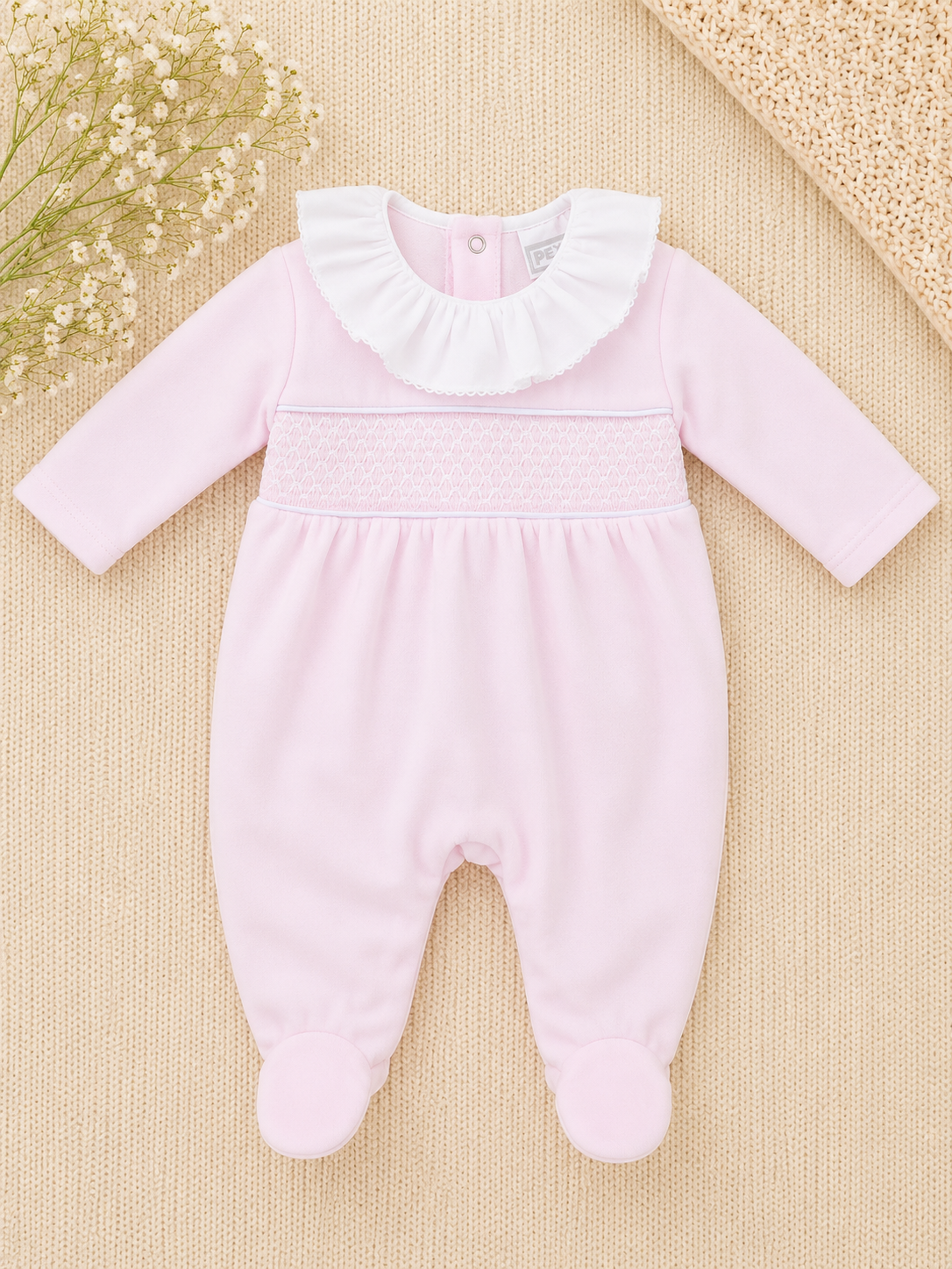 Lollie Velour Sleepsuit | Baby Girl
