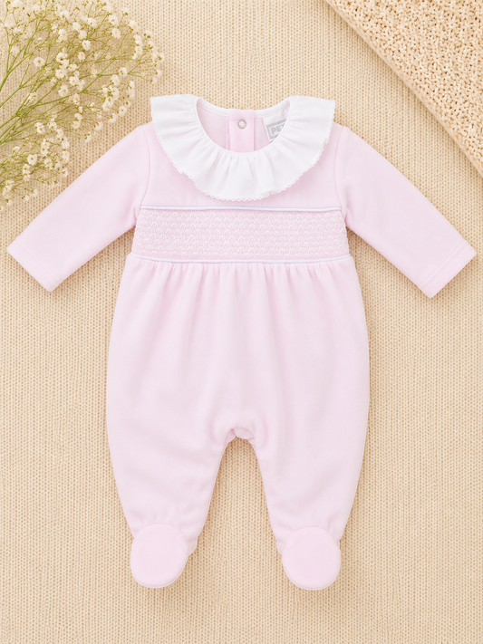 Lollie Velour Sleepsuit | Baby Girl