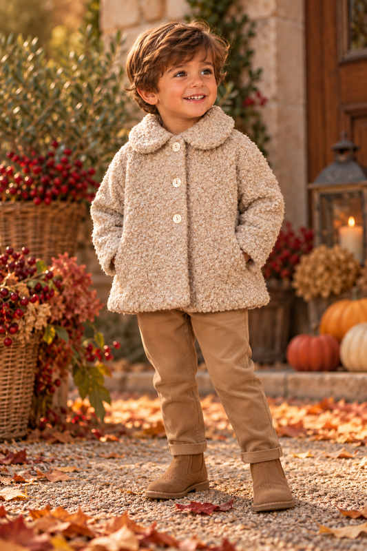Luca Boys Beige Bouclé Jacket | Autumn/Winter Edit