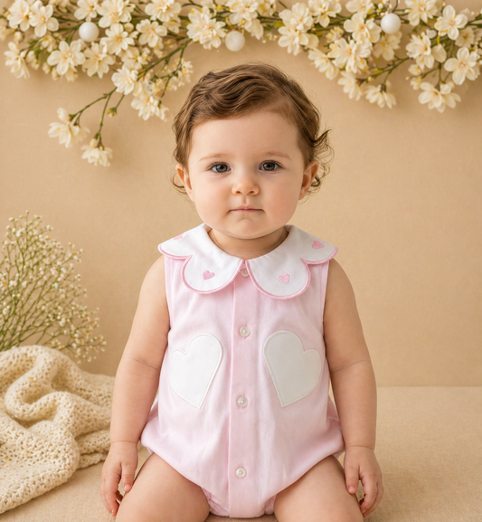 Beatrice Romper | Baby Girl Cotton Romper
