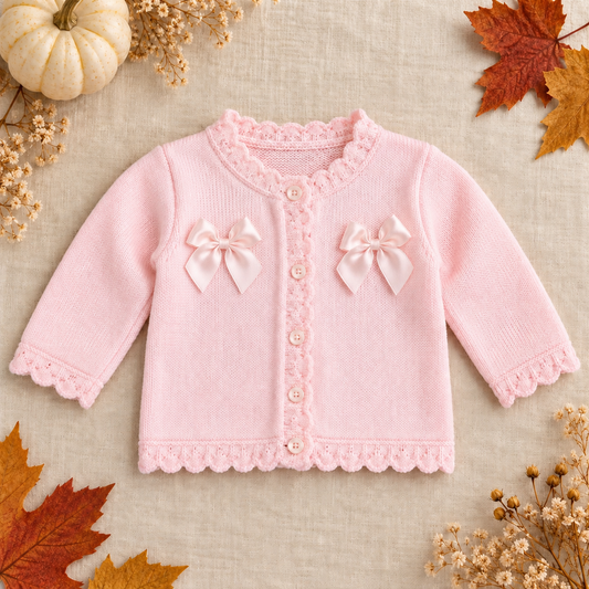 Lucky Girls' Pink Knitted Cardigan | Autumn/Winter Edit