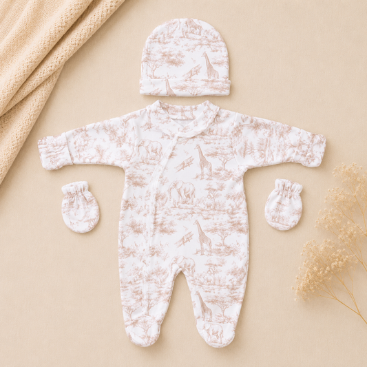 Alex 3 Piece Babygrow Set | Safari Collection