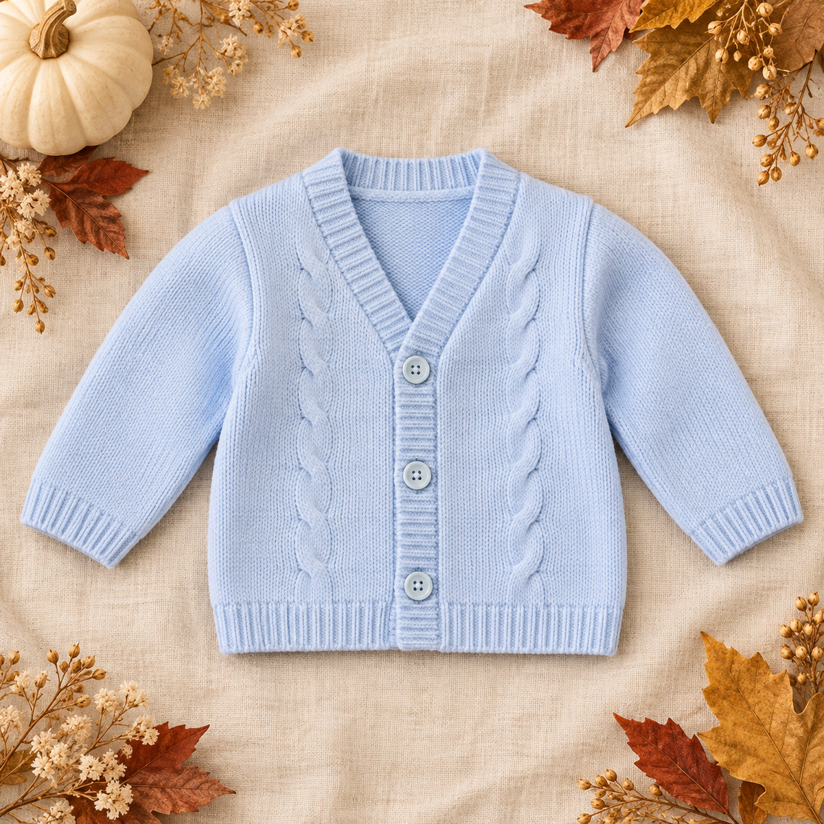Otis Boys' Blue Cable-Knit Cardigan | Autumn/Winter Edit