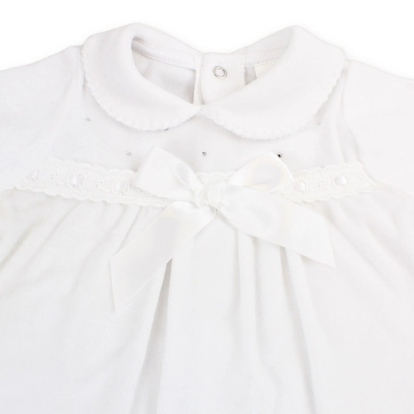 Ophelia Velour Sleepsuit | Baby Girl