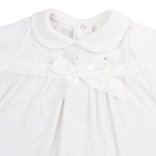 Ophelia Velour Sleepsuit | Baby Girl
