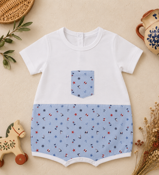 Caspian Nautical Romper | Baby Boy & Toddler Romper